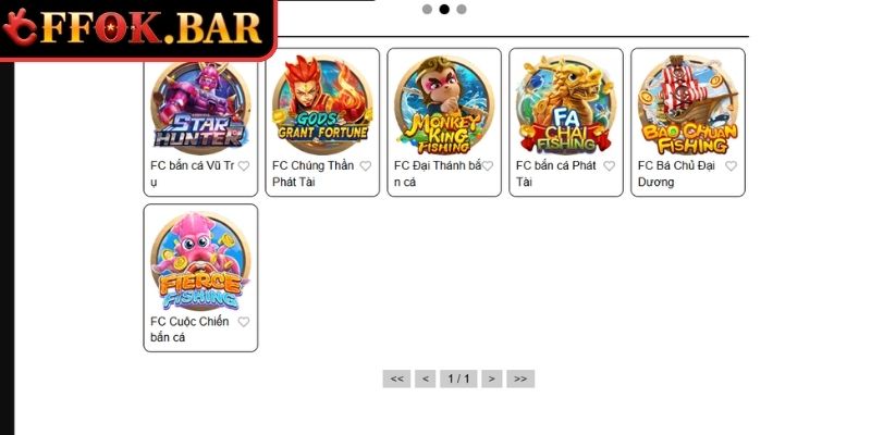 Cập nhật các tựa game nổi bật trong Bắn cá FA Chai FFOK
