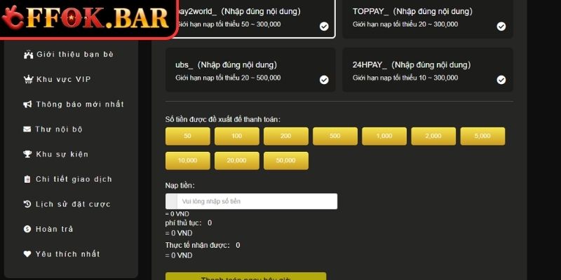 Điền đúng dữ liệu